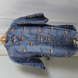 Cabelas mens short sleeve fishing/tropical/Cruisewear shirt size L regular